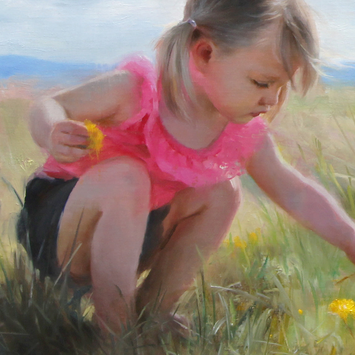 Collecting Dandelions (Framed)